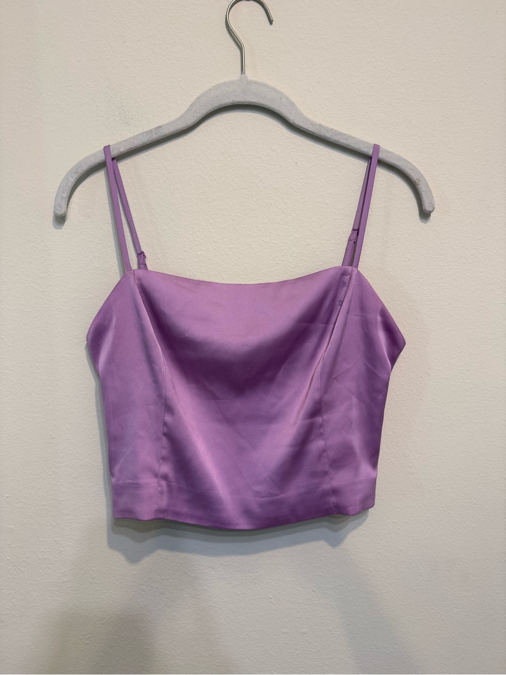 Sunday Best Lavender Satin Cowl Crop Cami
